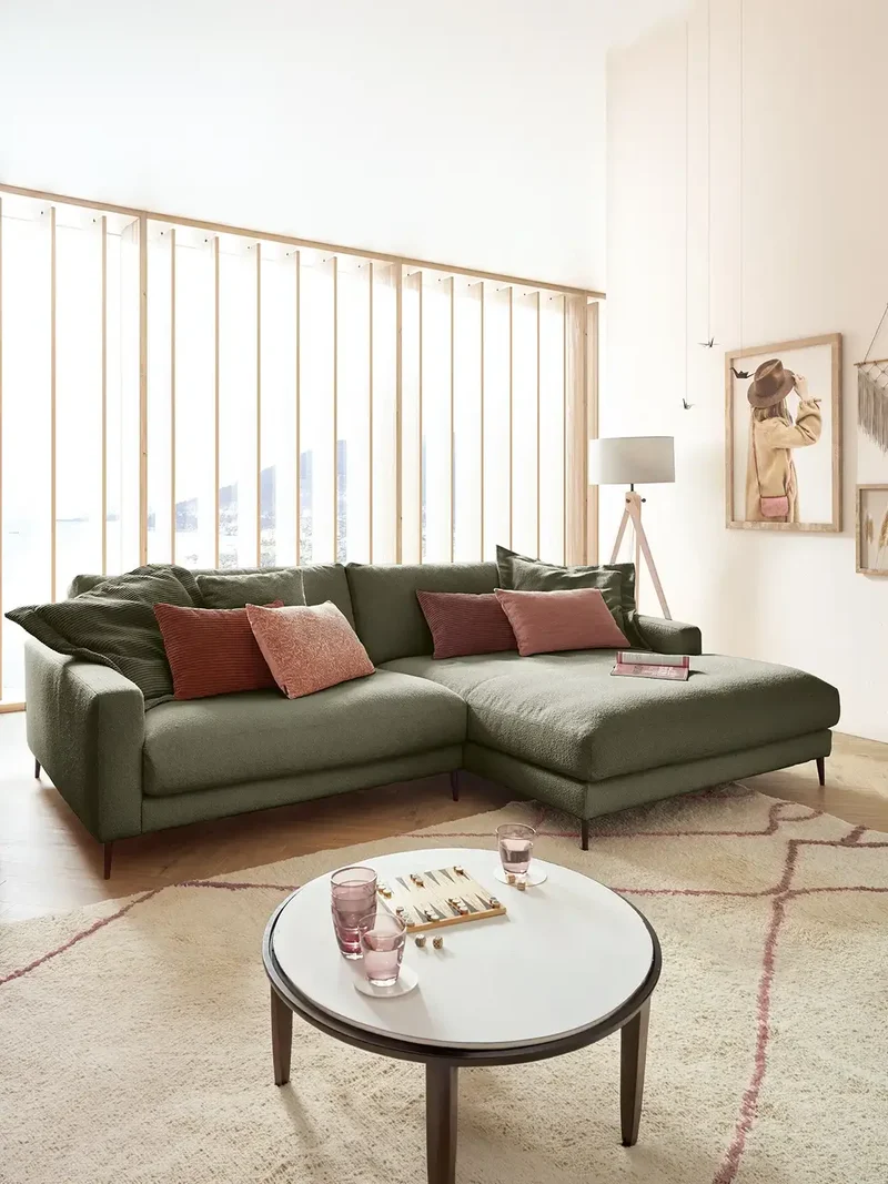 Uptown 2.0 – Ecksofa 1,5-Sitzer mit Armlehne links – Longchair long groß mit Armlehne rechts