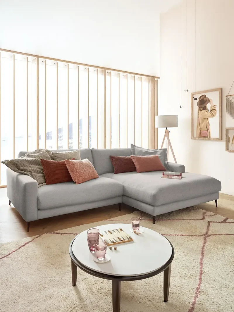 Uptown 2.0 – Ecksofa 1,5-Sitzer mit Armlehne links – Longchair long groß mit Armlehne rechts