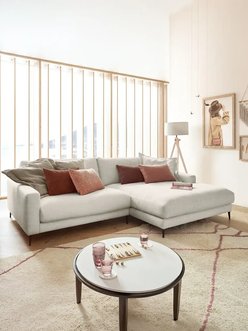 Uptown 2.0 – Ecksofa 1,5-Sitzer mit Armlehne links – Longchair long groß mit Armlehne rechts