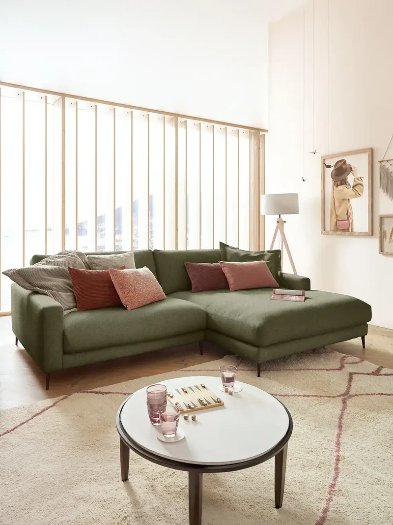 Uptown 2.0 – Ecksofa 1,5-Sitzer mit Armlehne links – Longchair long groß mit Armlehne rechts