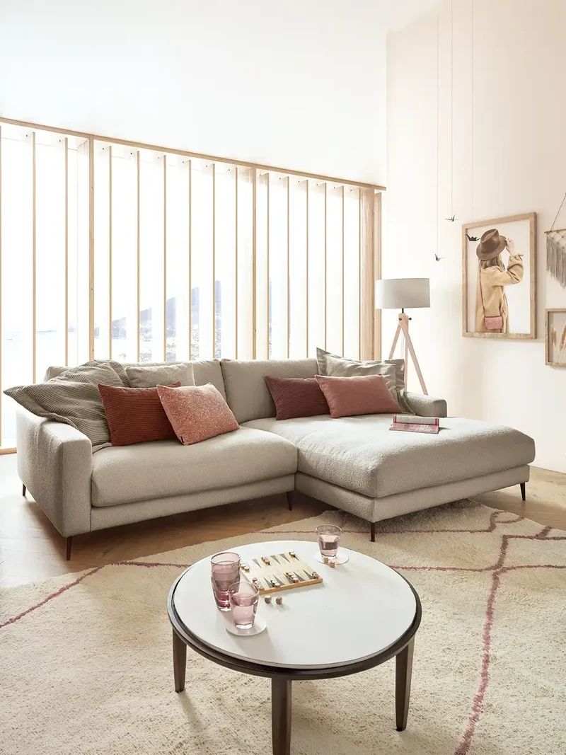 Uptown 2.0 – Ecksofa 1,5-Sitzer mit Armlehne links – Longchair long groß mit Armlehne rechts
