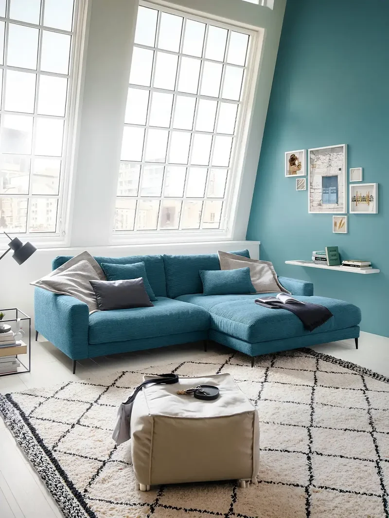 Uptown 2.0 – Ecksofa 1,5-Sitzer mit Armlehne links – Longchair long groß mit Armlehne rechts