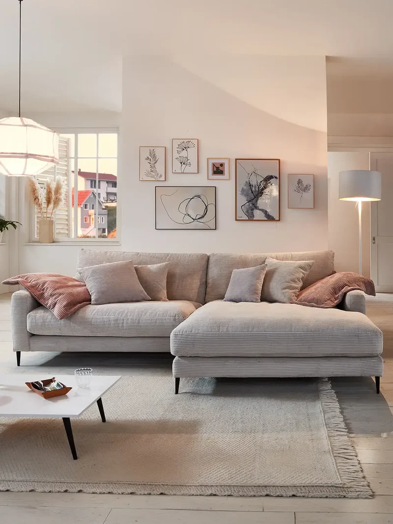 Uptown 2.0 – Ecksofa 1,5-Sitzer mit Armlehne links – Longchair long groß mit Armlehne rechts