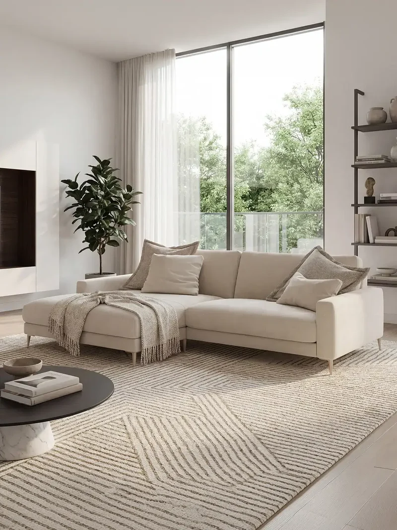 Uptown 2.0 – Ecksofa 1,5-Sitzer mit Armlehne links – Longchair long groß mit Armlehne rechts