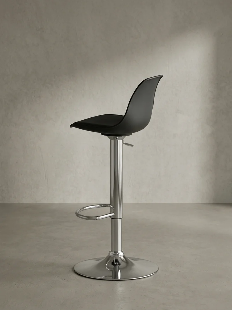 Barhocker Lederoptik Verchromt Drehbar