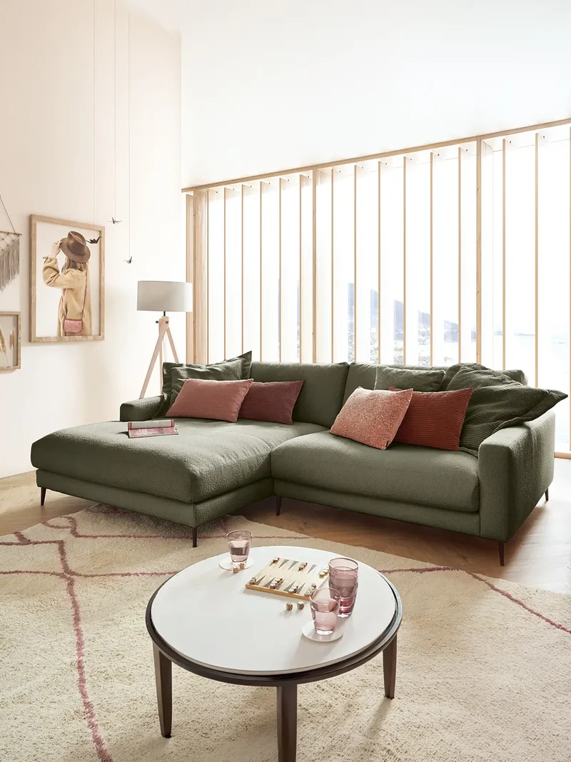 Uptown 2.0 – Ecksofa Longchair long groß mit Armlehne links – 1,5-Sitzer mit Armlehne rechts