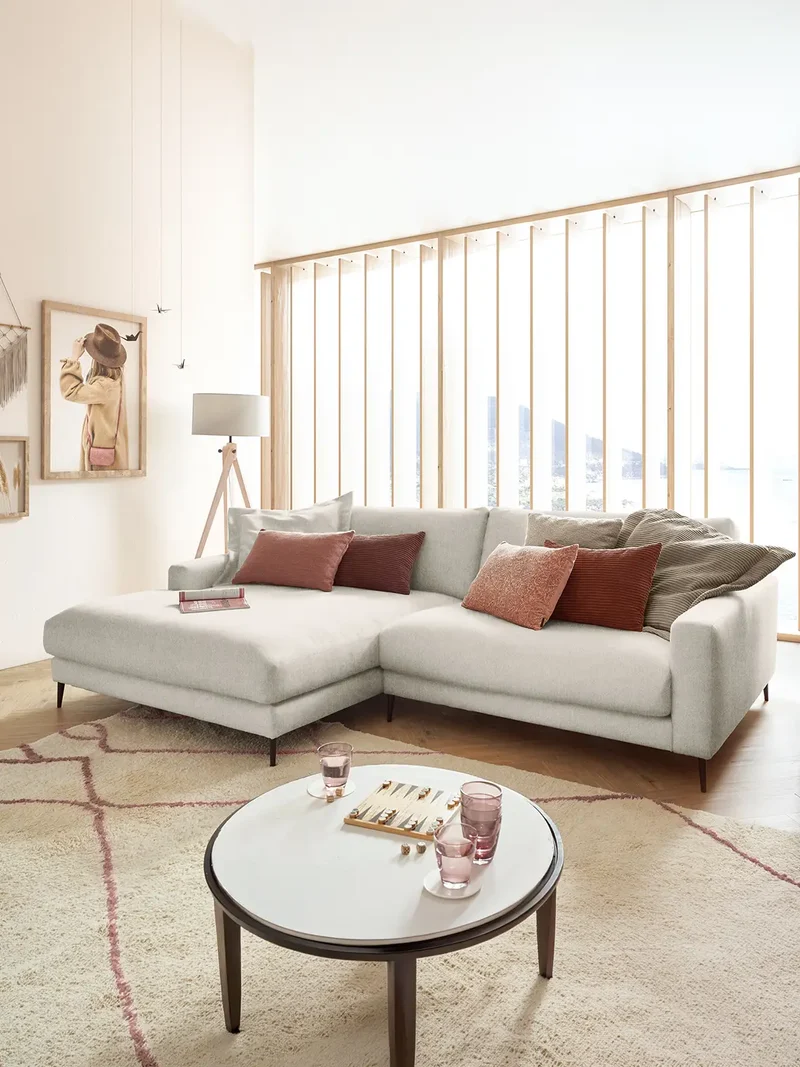 Uptown 2.0 – Ecksofa Longchair long groß mit Armlehne links – 1,5-Sitzer mit Armlehne rechts