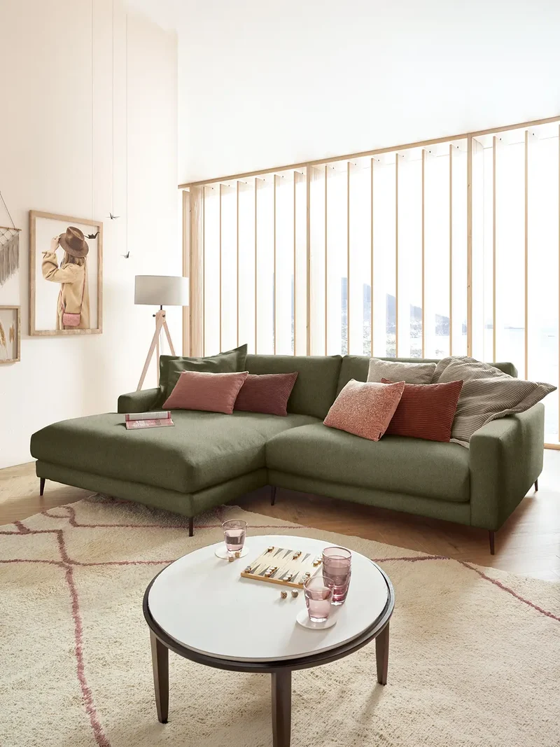 Uptown 2.0 – Ecksofa Longchair long groß mit Armlehne links – 1,5-Sitzer mit Armlehne rechts