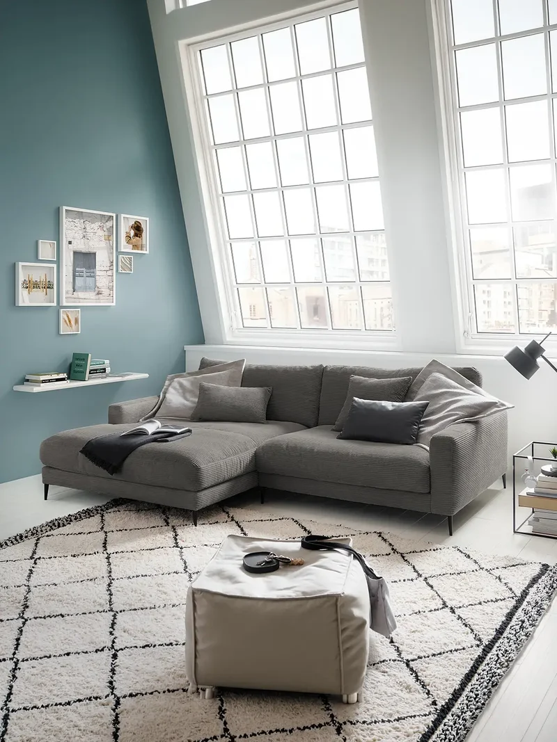 Uptown 2.0 – Ecksofa Longchair long groß mit Armlehne links – 1,5-Sitzer mit Armlehne rechts