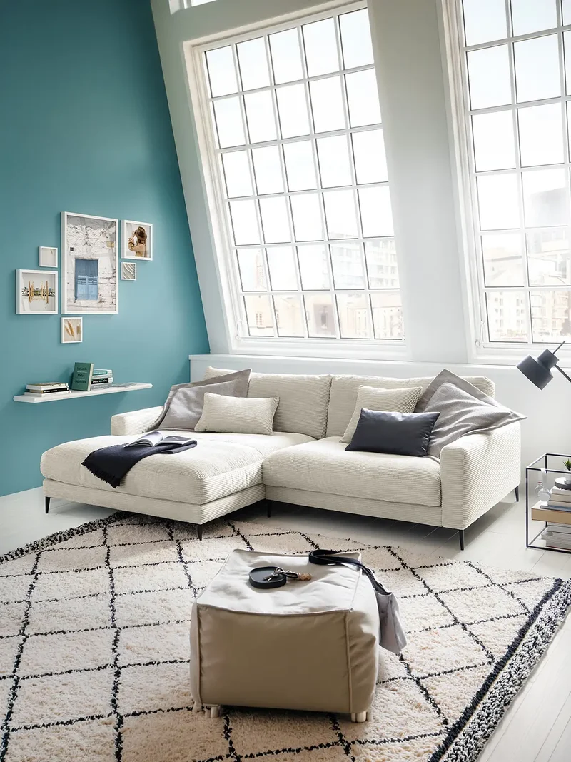 Uptown 2.0 – Ecksofa Longchair long groß mit Armlehne links – 1,5-Sitzer mit Armlehne rechts