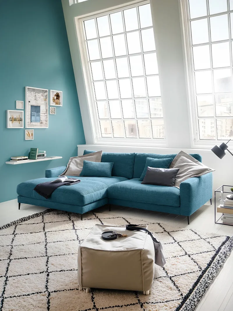 Uptown 2.0 – Ecksofa Longchair long groß mit Armlehne links – 1,5-Sitzer mit Armlehne rechts