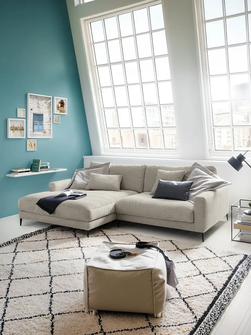Uptown 2.0 – Ecksofa Longchair long groß mit Armlehne links – 1,5-Sitzer mit Armlehne rechts