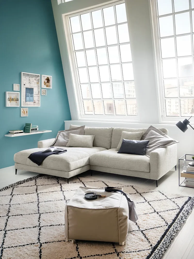 Uptown 2.0 – Ecksofa Longchair long groß mit Armlehne links – 1,5-Sitzer mit Armlehne rechts