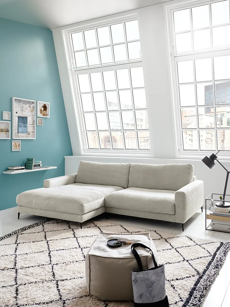 Uptown 2.0 – Ecksofa Longchair long groß mit Armlehne links – 1,5-Sitzer mit Armlehne rechts