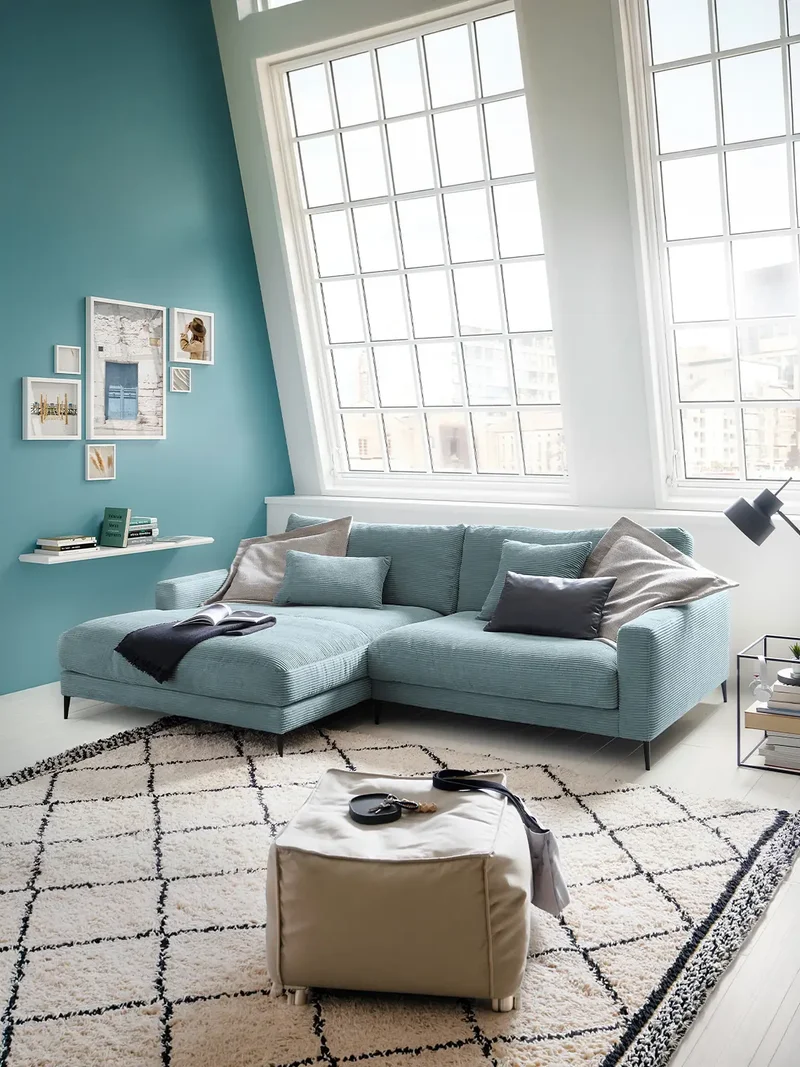Uptown 2.0 – Ecksofa Longchair long groß mit Armlehne links – 1,5-Sitzer mit Armlehne rechts
