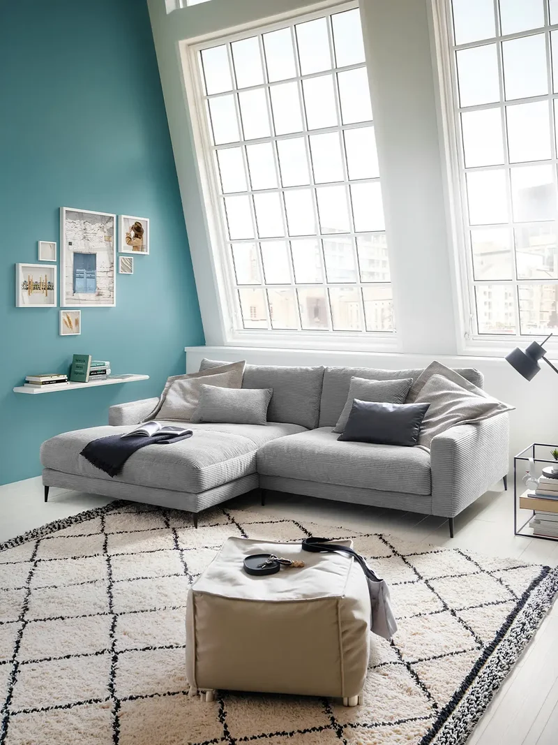 Uptown 2.0 – Ecksofa Longchair long groß mit Armlehne links – 1,5-Sitzer mit Armlehne rechts