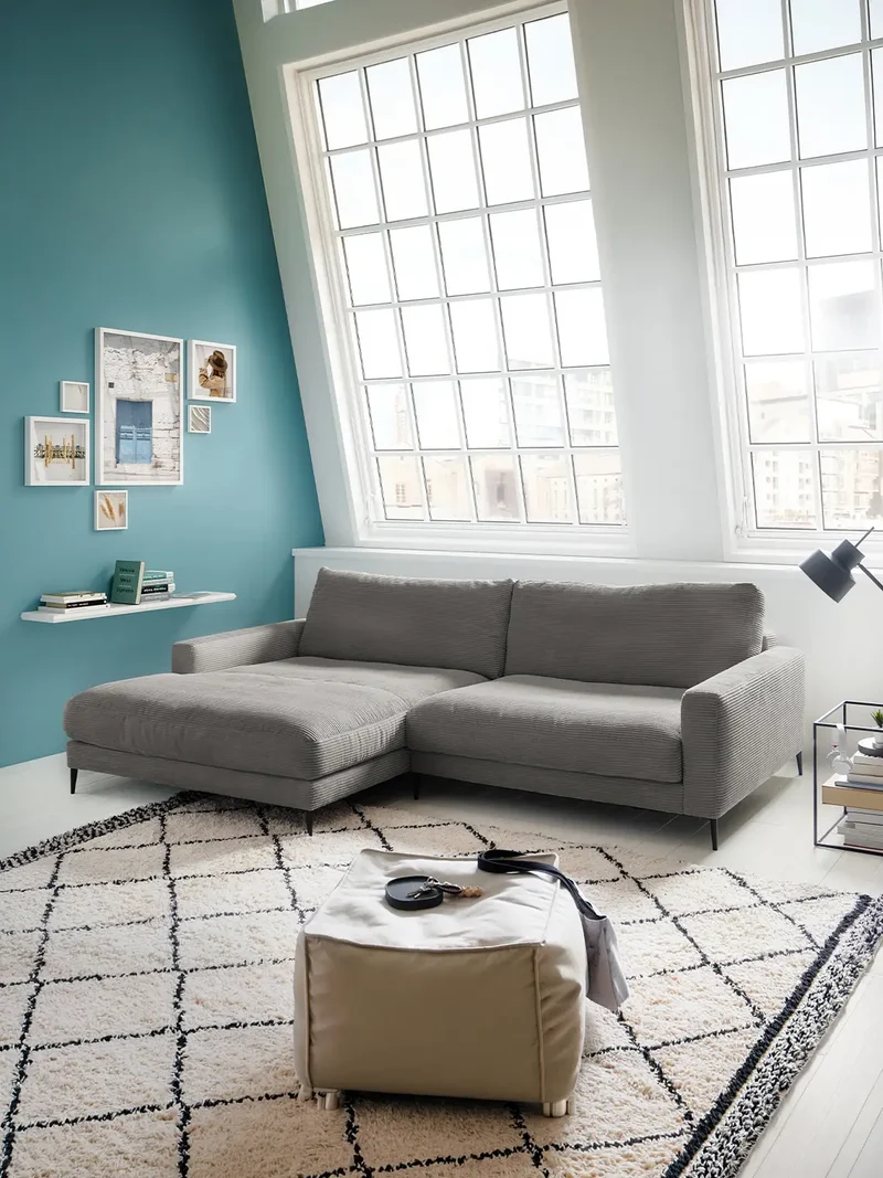 Uptown 2.0 – Ecksofa Longchair long groß mit Armlehne links – 1,5-Sitzer mit Armlehne rechts