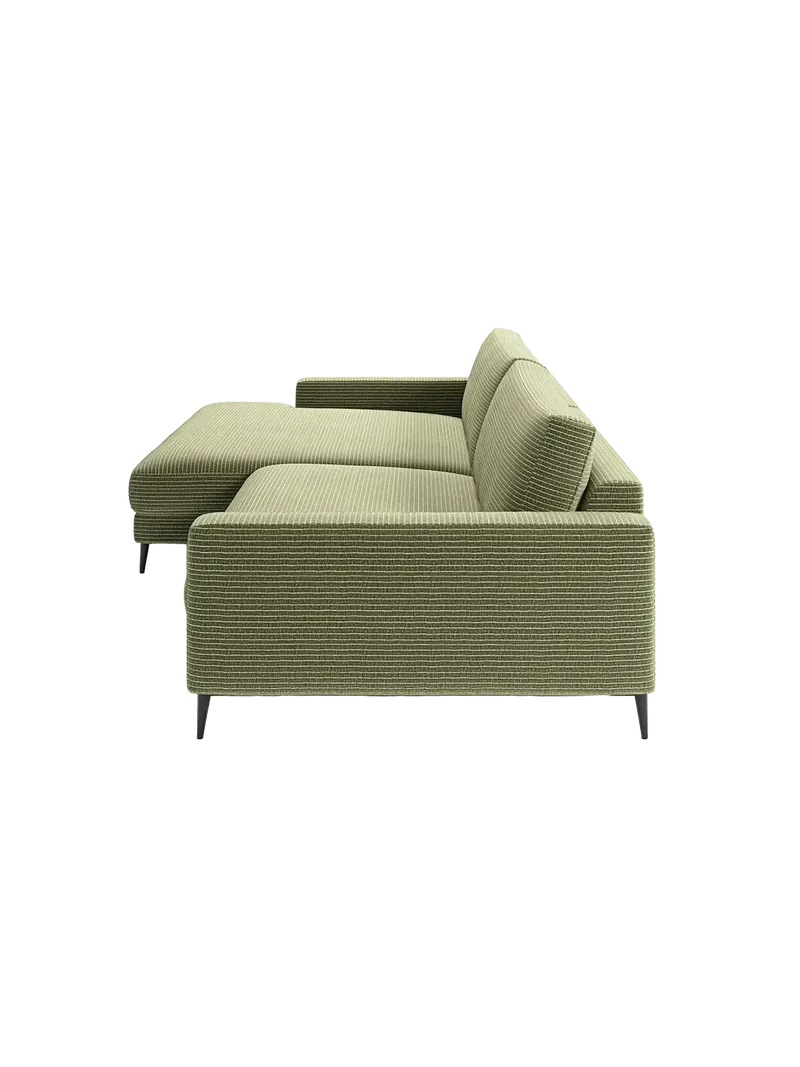Uptown 2.0 – Ecksofa Longchair long groß mit Armlehne links – 1,5-Sitzer mit Armlehne rechts