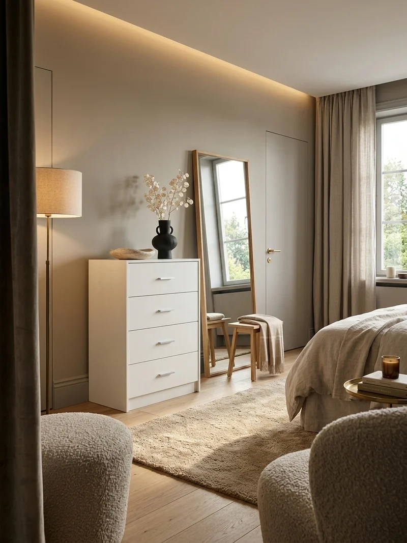 Sideboard – Hochglanz, 4 Schubladen, modern, vielseitig