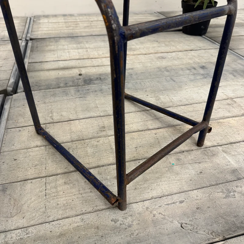 Vintage Stuhl Dunkelblau Metall Industrial Shabby Chic Gebraucht