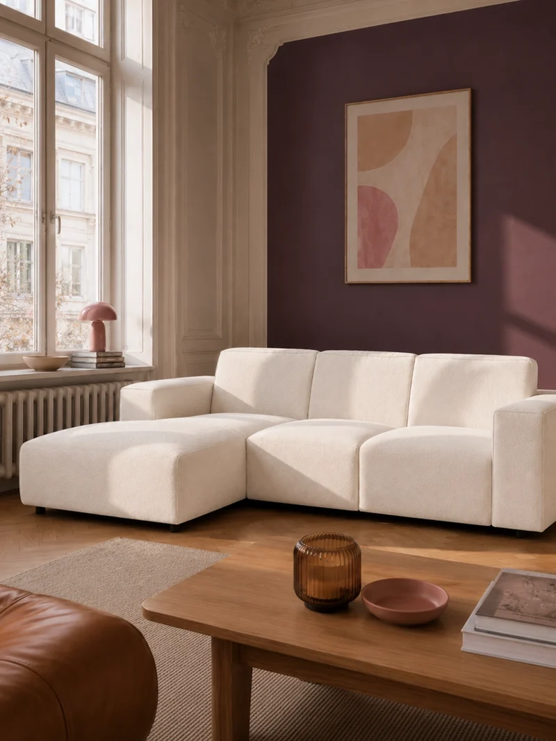FLEXLUX Lucera 2-Sitzer mit Récamiere links