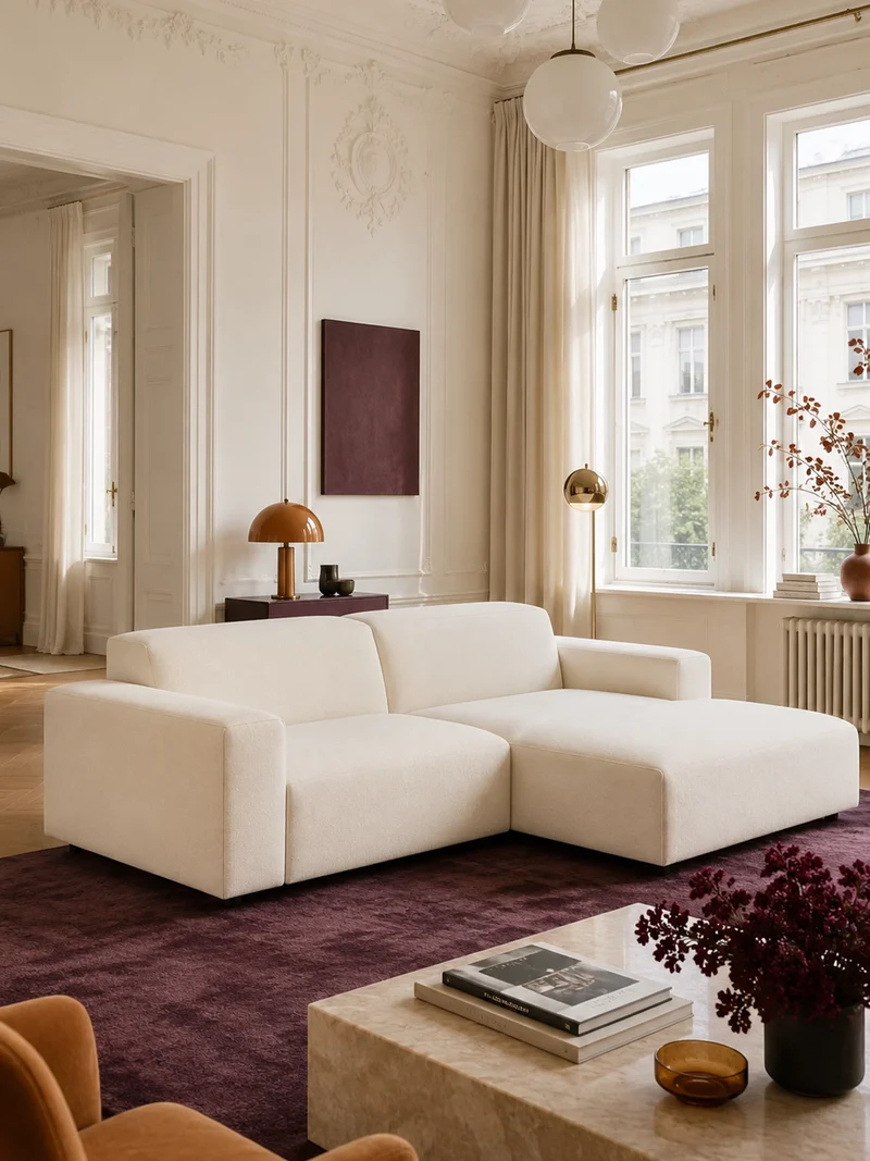 FLEXLUX Lucera 1,5-Sitzer mit Récamiere links