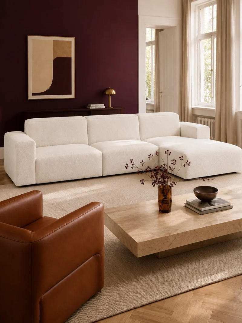 FLEXLUX Lucera 2,5-Sitzer mit Récamiere rechts