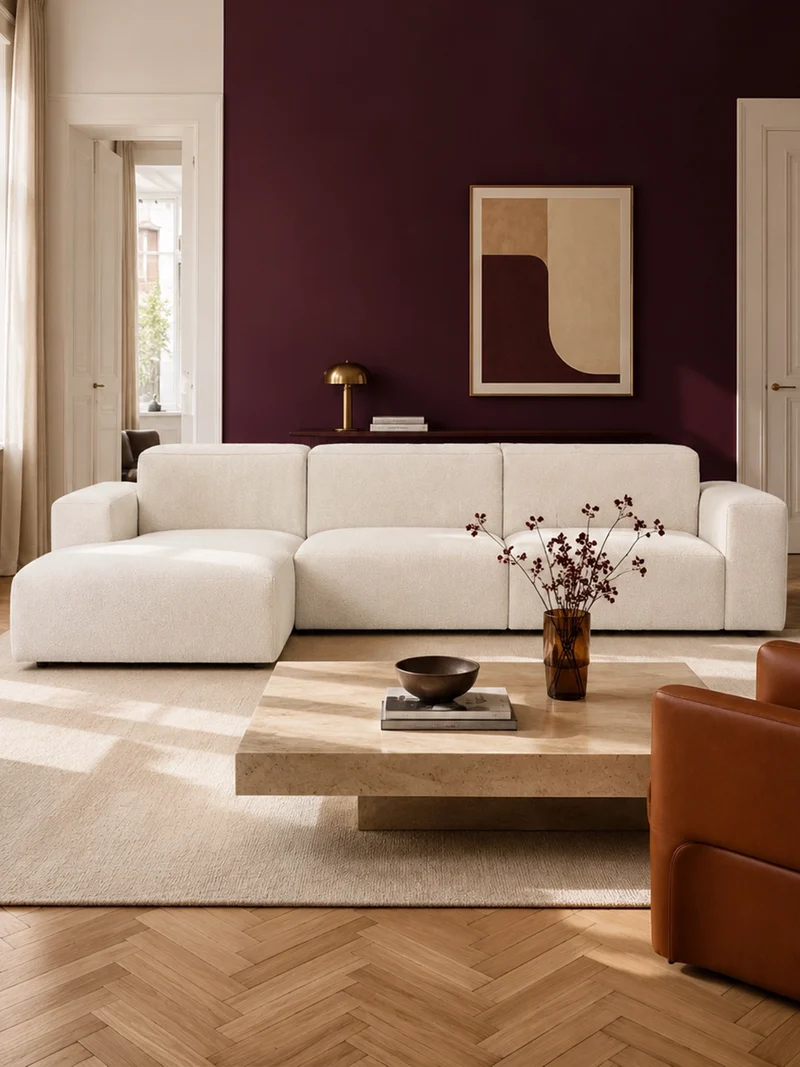 FLEXLUX Lucera 2,5-Sitzer mit Récamiere links