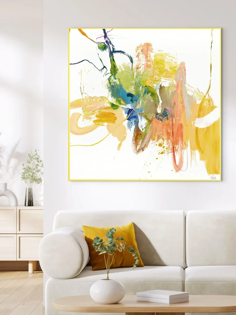 Leinwandbild Confidential Yellow | Mixed Paintings