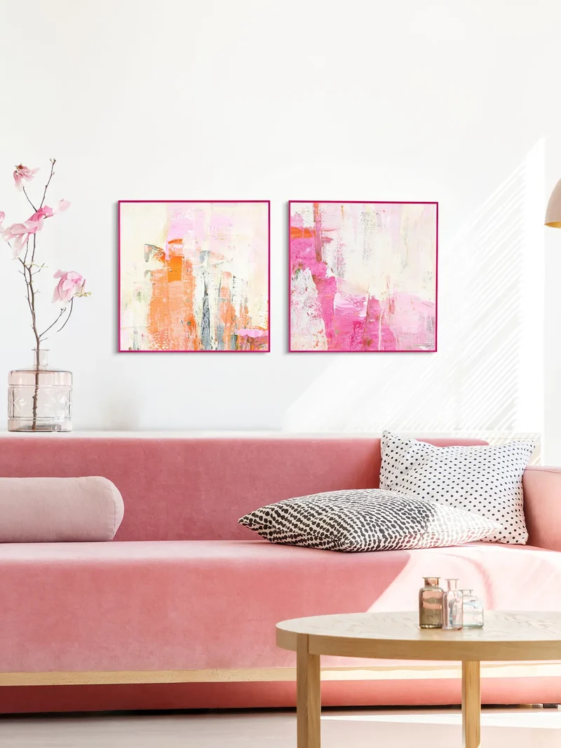 Leinwandbild New Age Pink 2+3 (2er-Set) | Mixed Paintings