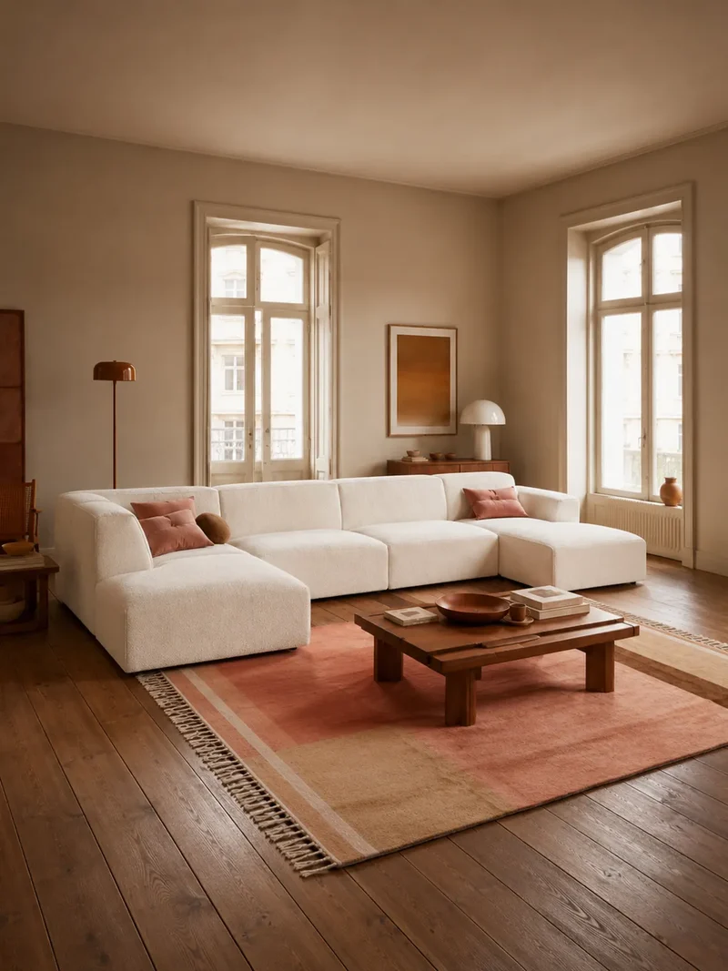 FLEXLUX Lucera 3-Sitzer mit Open End und Récamiere rechts