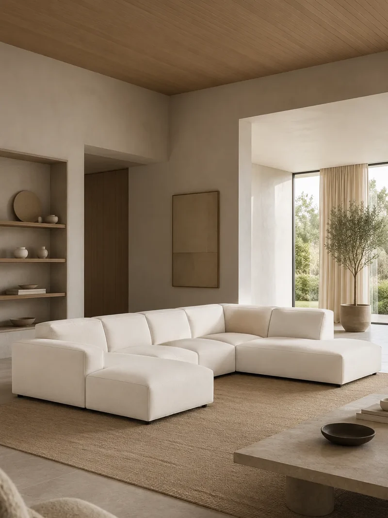 FLEXLUX Lucera 2-Sitzer mit Open End und Récamiere links