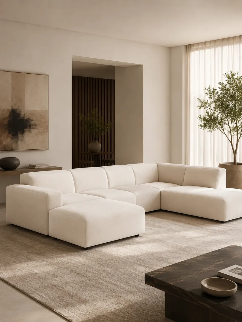 FLEXLUX Lucera 2-Sitzer mit Open End und Récamiere links