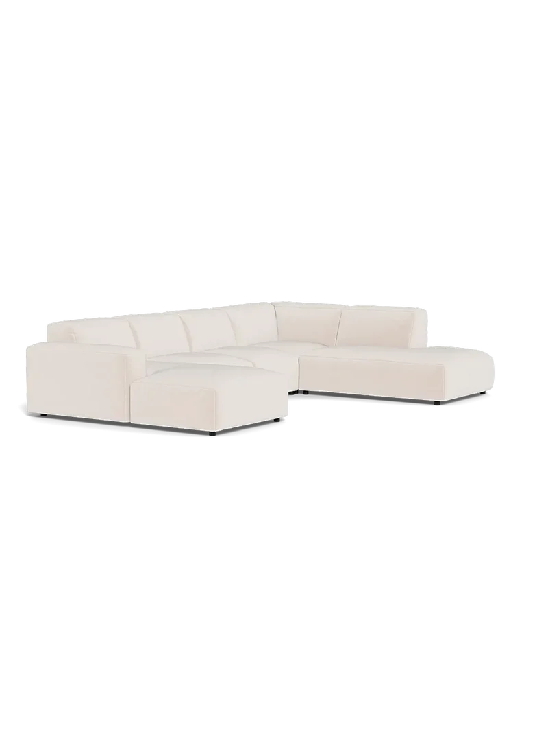 FLEXLUX Lucera 2-Sitzer mit Open End und Récamiere links