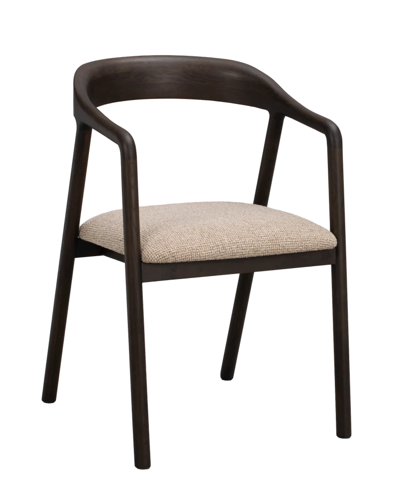 Armlehnenstuhl Dillon beige, Eiche braun