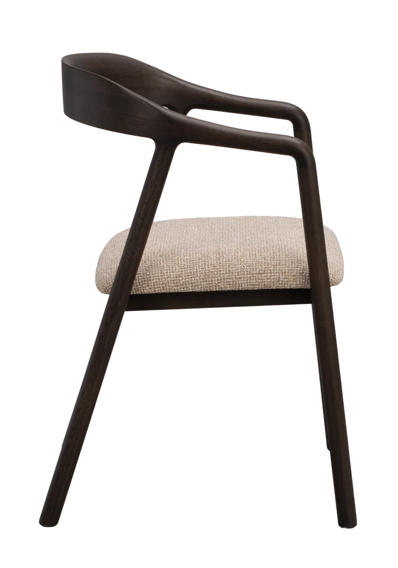 Armlehnenstuhl Dillon beige, Eiche braun