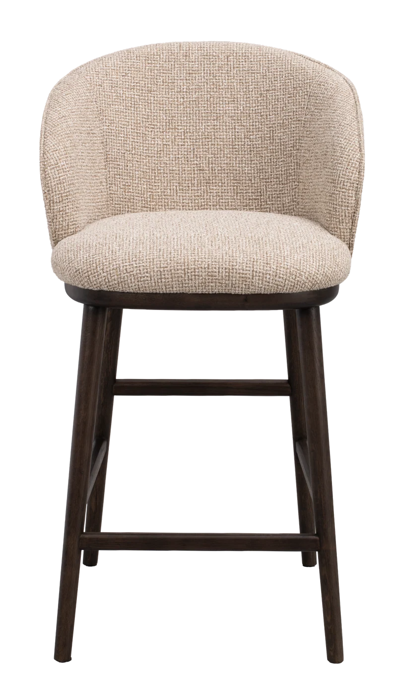 Barstuhl June beige, Eiche braun
