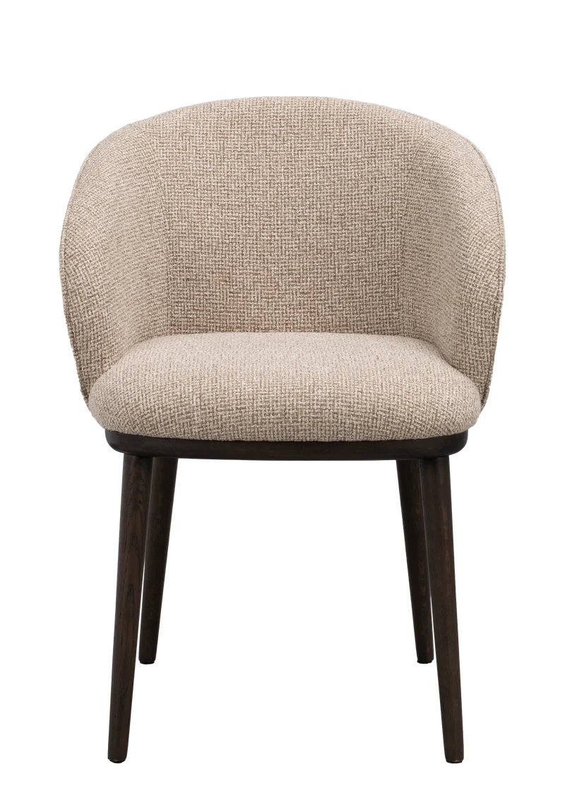 Polsterstuhl June beige, Eiche braun