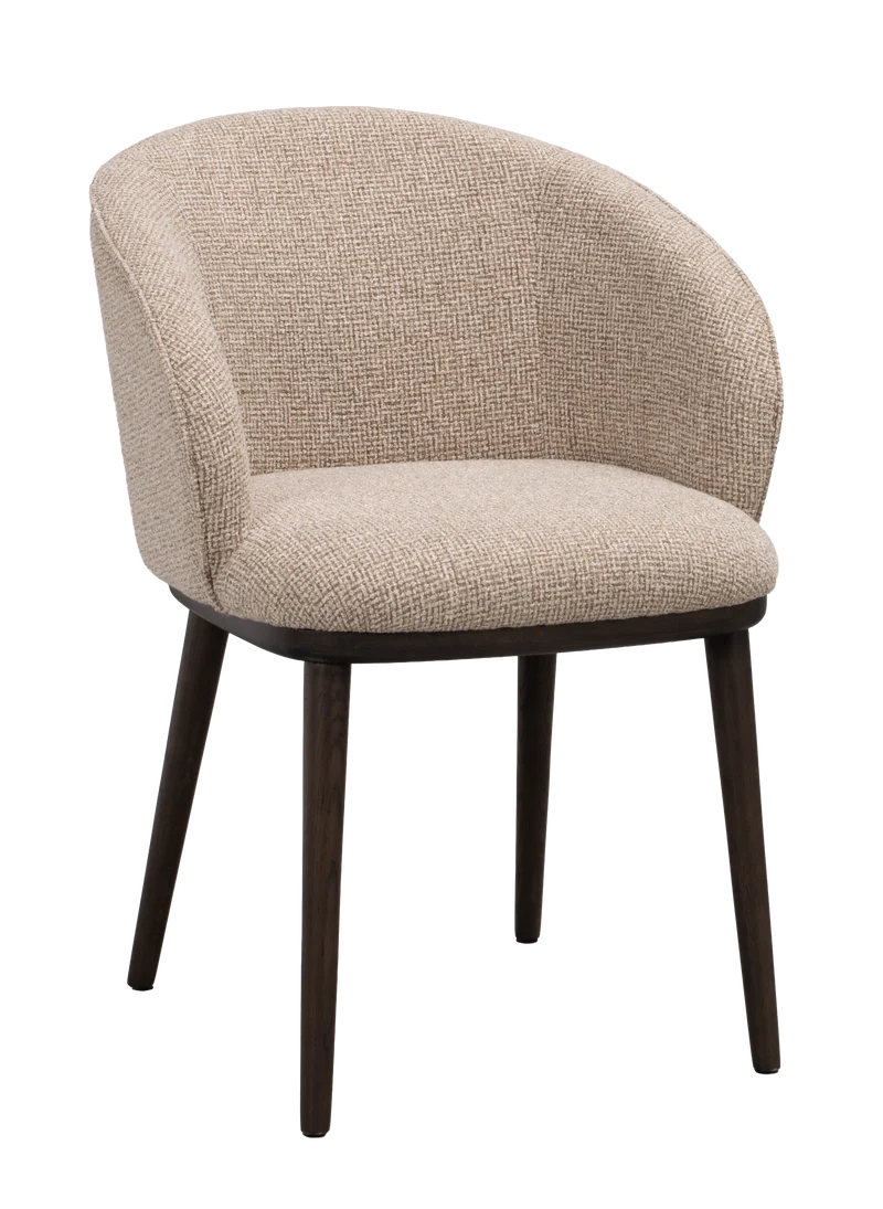 Polsterstuhl June beige, Eiche braun