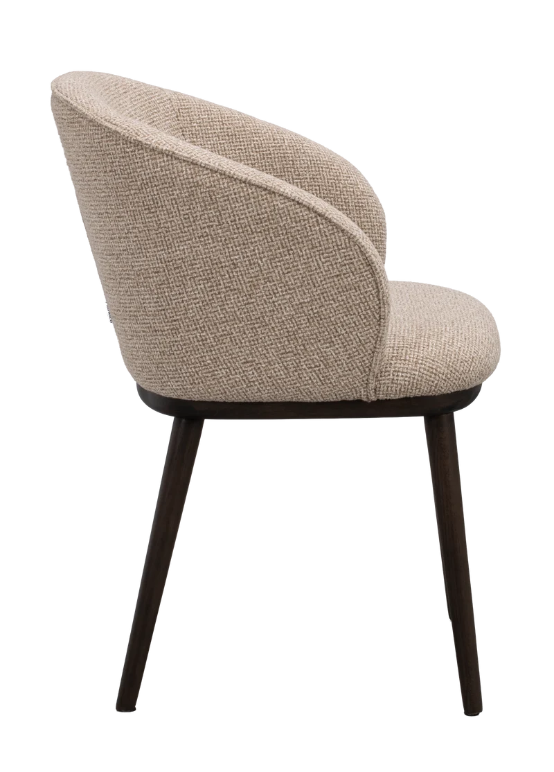 Polsterstuhl June beige, Eiche braun