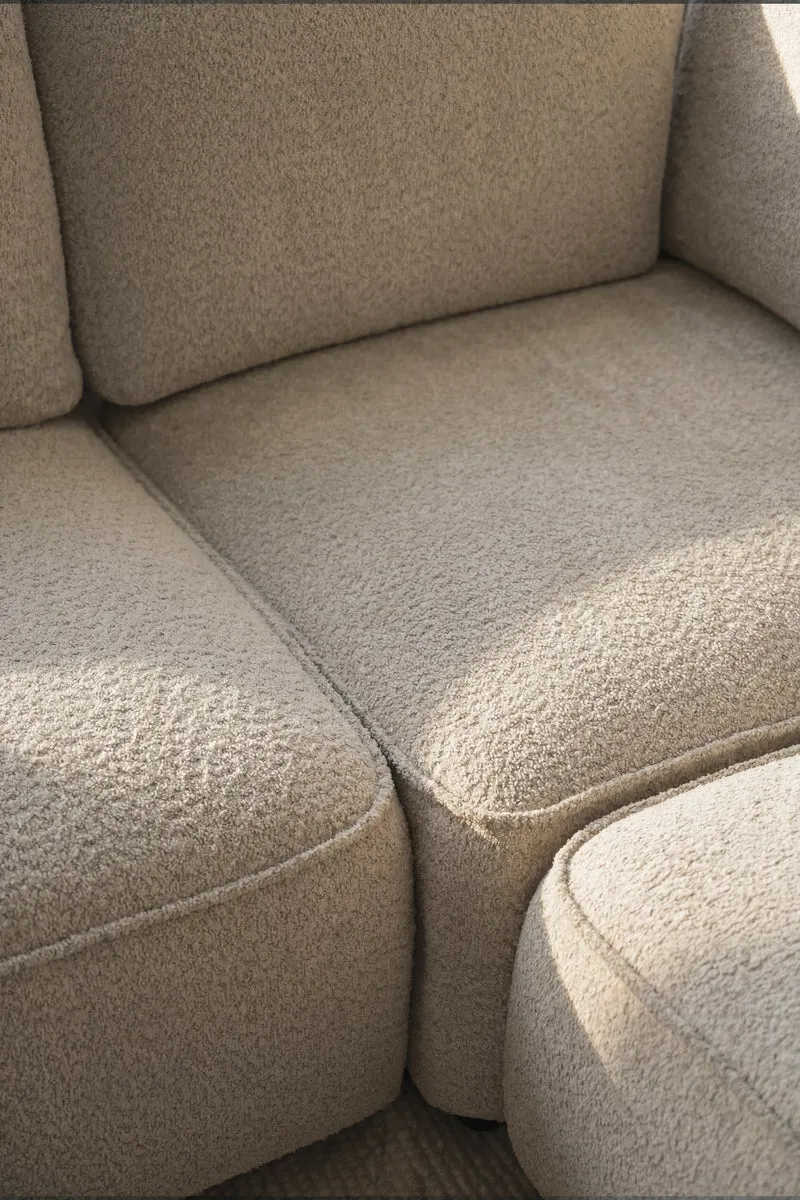 Große Ecklounge Boucle, beige