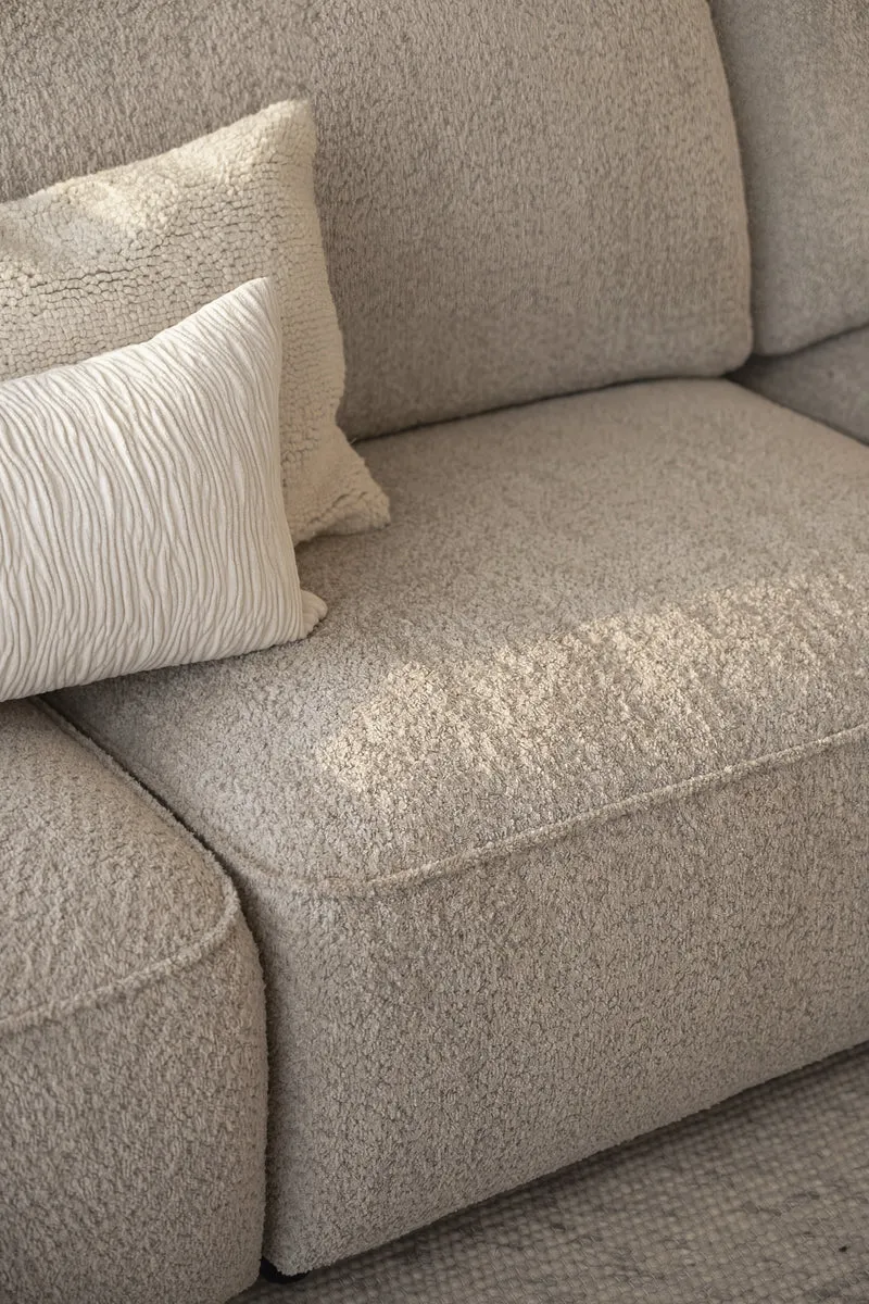 Große Ecklounge Boucle, beige
