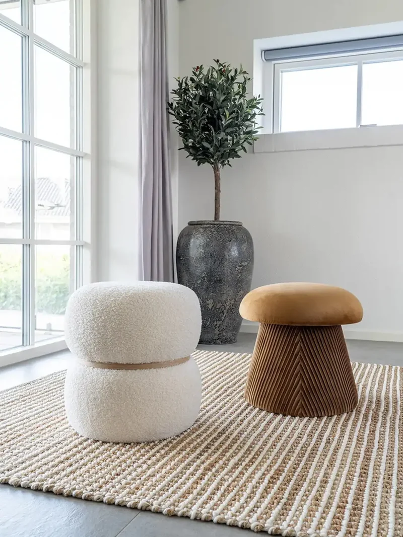 Hampton Pouf Samt, ocker