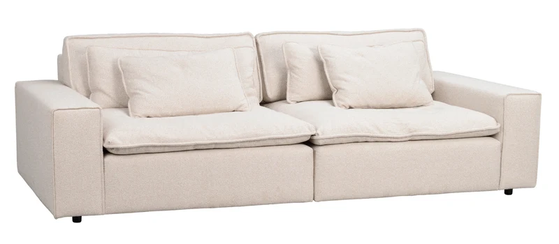 Lounge Sofa Boucle 3-Sitzer, hellbeige