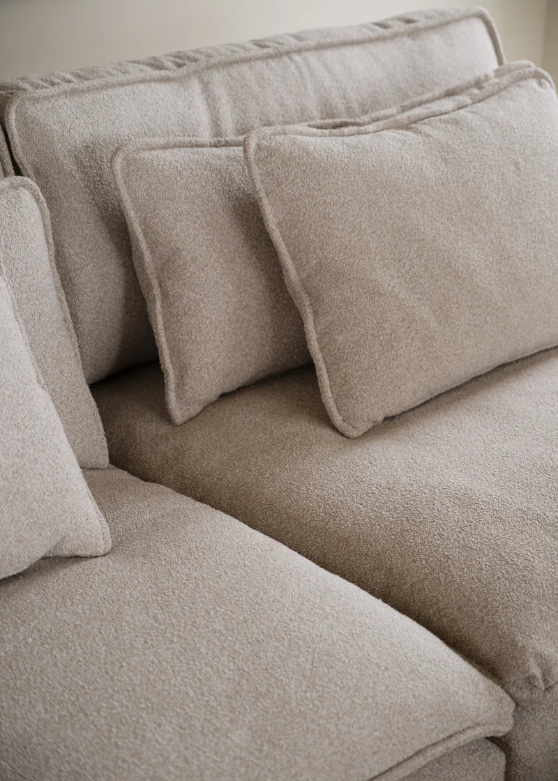 Lounge Sofa Boucle 3-Sitzer, hellbeige