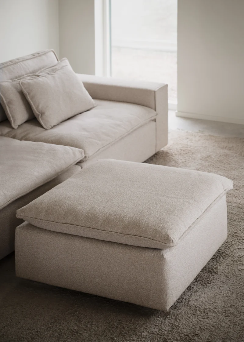 Lounge Sofa Boucle 3-Sitzer, hellbeige