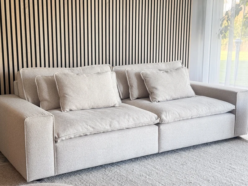 Lounge Sofa Boucle 3-Sitzer, hellbeige