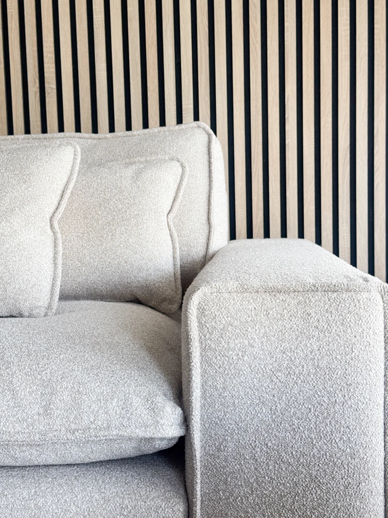 Lounge Sofa Boucle 3-Sitzer, hellbeige