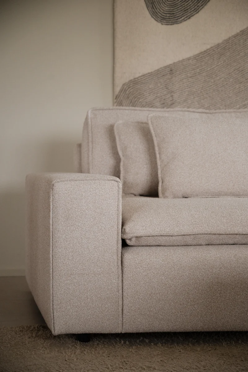 Lounge Sofa Boucle 3-Sitzer, hellbeige