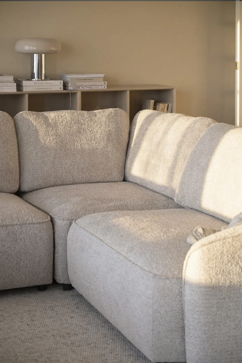 Lounge mit Chaiselongue rechts Boucle L400cm , beige
